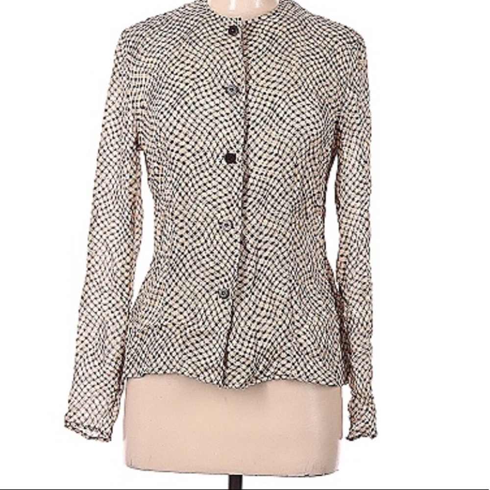 Mani 100% silk button front blouse 6 US